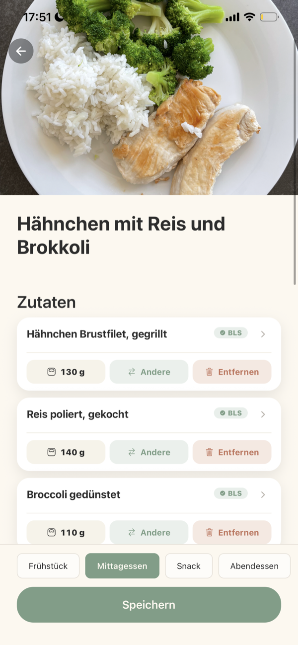 Hähnchen mit Reis und Brokkoli — Zutaten korrigieren